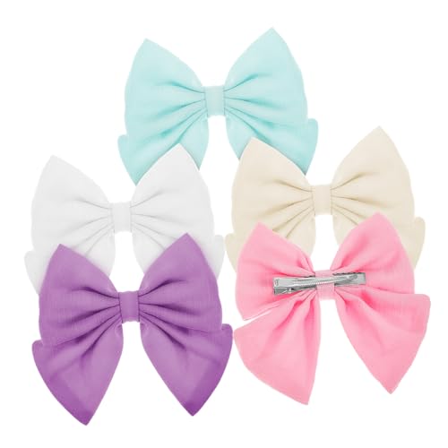 NOLITOY 5stücke Haarspangen Mit Schleifen Für Mädchen Stilvolle Haaraccessoires Verschiedenen Farben Für Alltag Partys Und Fotoshootings Aus Sicheren Stoffmaterialien Gefertigt von NOLITOY