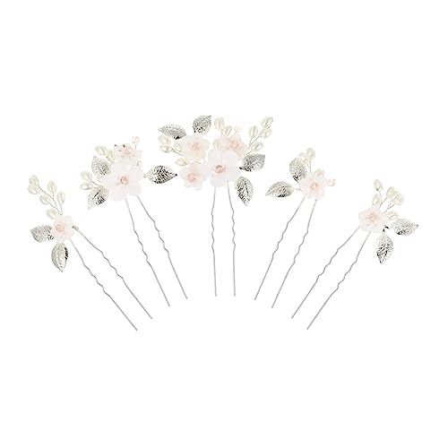 NOLITOY 5 Stück Kristallhaarnadel Hochzeitshaarschmuck für Frauen Blumenbrauthaar braut hochzeit Brauthaarnadel Blumenhaar du gestaltest Haarnadel für Frauen Braut Haarnadel Zinklegierung von NOLITOY