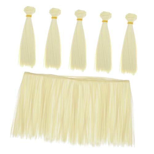 NOLITOY 5 Stück Puppenhaarverlängerung Puppenperücke Fake Make Girl Craft Puppenhaarperücken Gezupftes Glattes Stechpalmenhaar Synthetisches Puppenhaar Puppenherstellung von NOLITOY