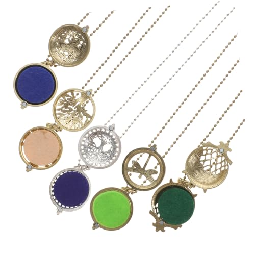 NOLITOY 5 Stück Teiliges Aromatherapie Halsketten Aromadiffusor Anhänger aus Magnetlegierung mit Hohlem Design und Austauschbaren Kissen für Damen Modisch Elegant Zufällige Farbe NOLITOY 5 Stück Teiliges Aromatherapie Halsketten Aromadiffusor Anhänger aus Magnetlegierung mit Hohlem Design und Austauschbaren Kissen für Damen Modisch Elegant Zufällige Farbe von NOLITOY