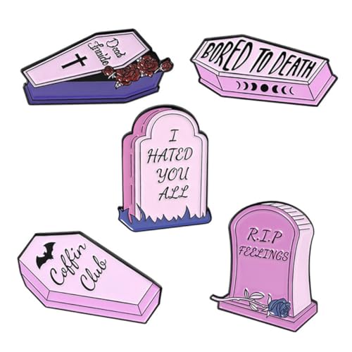 NOLITOY 5 Stück Teiliges Coffin Lapel Pin aus Legierung Leichter Eleganter Brustanstecker Modische Kleidung Brosche Komfortabel und Langlebig für Valentinstag Jubiläen und Partys von NOLITOY