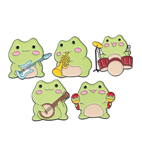 NOLITOY 5 Stück Teiliges Frosch Broschen aus Langlebiger Legierung Detaillierte Cartoon Tier Anstecknadeln für Kleidung Rucksäcke Hüte Schmucknadel für Alltag und Party von NOLITOY