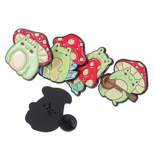 NOLITOY 5 Stück Teiliges Frosch Mushroom Broschen Niedliche Anstecknadeln für Kleidung Hüte und Taschen Langlebige Perfektes Accessoire für Modebewusste Frauen von NOLITOY