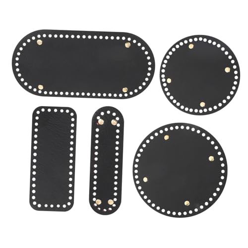 NOLITOY 5 Stück Teiliges PU Taschenboden Langlebige Bodenpolster in Oval und Robustes Bag Base Shaper Zubehör für DIY Häkel und Handtaschen Einfach zu Reinigen und Formstabil von NOLITOY