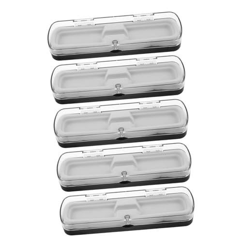 NOLITOY 5 Stück Teiliges Transparentes Rechteckiges Kunststoff-stifteetui Einzelner Facheinsatz für Füller und Bleistifte Leichter Bruchsicherer Organizer für Büro Schule und Schreibtisch von NOLITOY