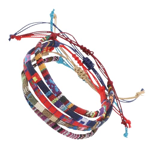 NOLITOY 5 Stück Teiliges Verstellbares Baumwoll Armband Geflochtene Freundschaftsarmbänder und Fußketten für Damen Leichtes Dehnbares Modeschmuck Geschenkidee für Geburtstag und von NOLITOY
