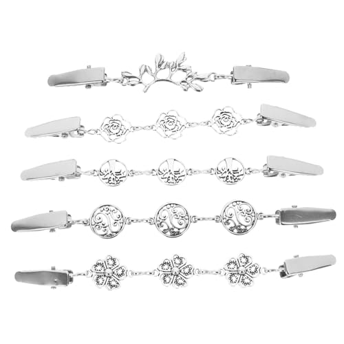 NOLITOY 5 Stück Teiliges Vintage Cardigan Clip aus Silbernem Eisenlegierungsmaterial Rostfrei Leicht und Vielseitig für Damen Vielseitige Strickjacken Schal Kleidungsdekoration von NOLITOY