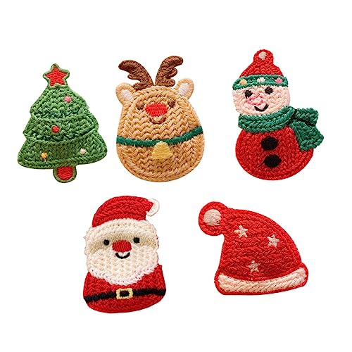 NOLITOY 5-teiliges Haarschleifen-clips Für Kopfbedeckungen Weihnachtliche Haarspangen Für Mädchen Gestrickte Haarnadel Haarschmuck Handgewebte Haarspangen Haarnadel-set Für Mädchen von NOLITOY