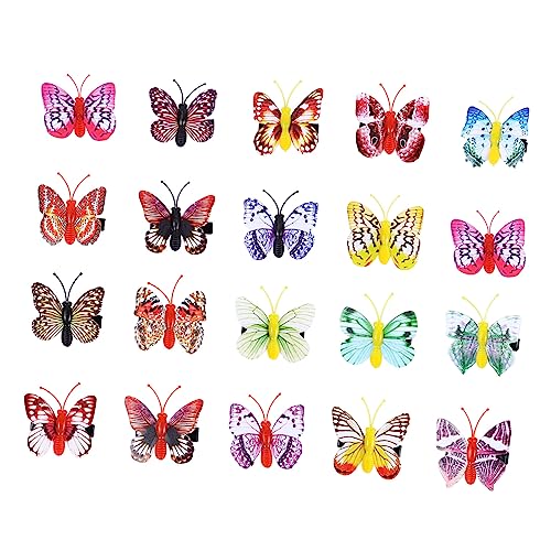 NOLITOY 50 Stück Leuchtende Schmetterling Haarspangen Haarschmuck Bunte Clips Party Geschenk Komfortabel Schadstofffrei von NOLITOY