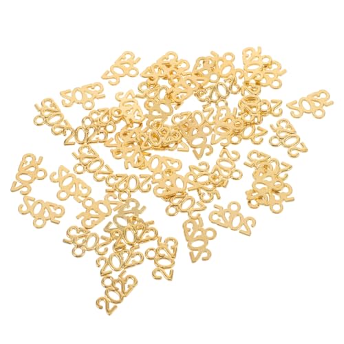 NOLITOY 50 Stück Metallanhänger Jahreszahl Charms aus Langlebiger Legierung für DIY Schmuckherstellung Vintage Design für Halsketten Armbänder Anhänger und Quasten von NOLITOY