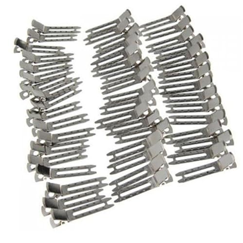NOLITOY 50 Stück Silberne Doppelte Metall Haarspangen Nickelfrei Langlebig für DIY Haarbänder und Haarschleifen Vielseitig für Damen und Mädchen Stabiles Haarschmuckzubehör von NOLITOY