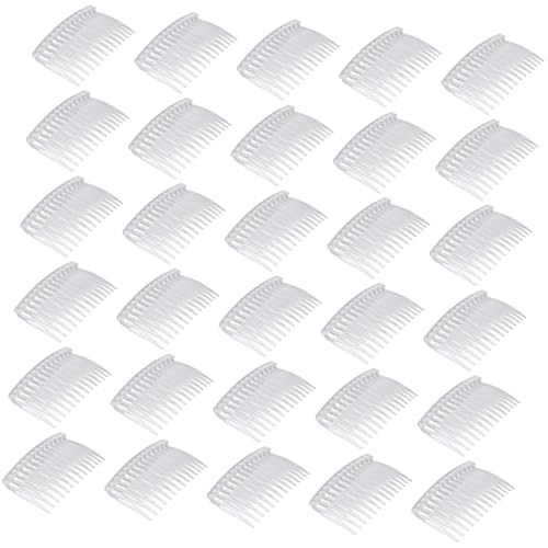 NOLITOY 50 Stück Teiliges Transparentes Haarkamm für Damen Zahn Seitenkämme aus Leichtem Kunststoff Dekorativer Brautschmuck für Hochzeit Party Verlobung und Festliche Anlässe von NOLITOY