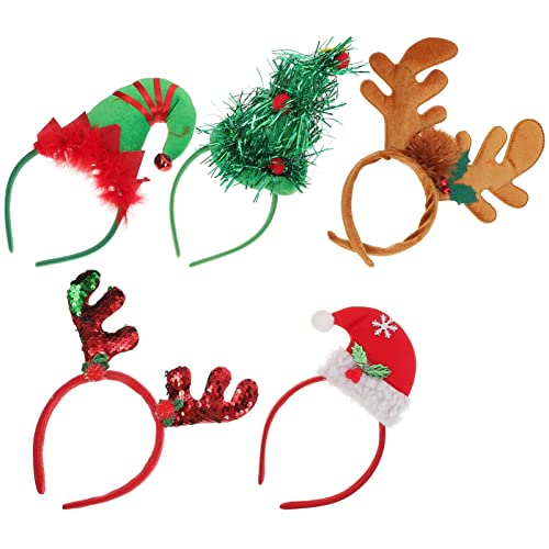 NOLITOY 5St Weihnachtsstirnband silberne stirnbänder für damen breites Stirnband quadratisches Stirnband christmas haarreif christmas headband Party-Kopfschmuck Weihnachtskopfschmuck Stoff von NOLITOY