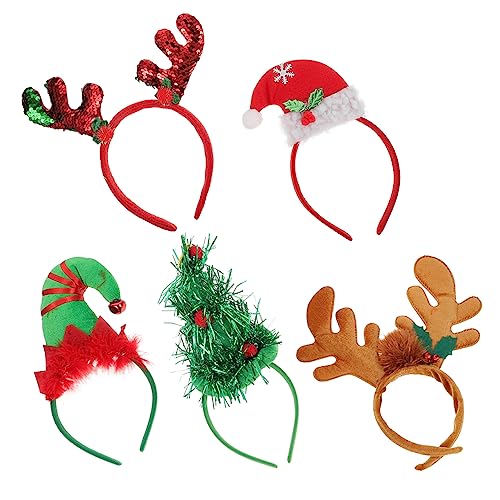 NOLITOY 5St Weihnachtsstirnband weihnachtsdeko weihnachten deko Stirnbänder Haaraufsätze Haarschmuck Party-Kopfschmuck schmücken Leistungsrequisiten Haarring Kind Kopfbedeckung Stoff von NOLITOY