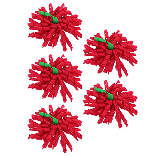 NOLITOY 5stücke Curly Hair Bow Clips Für Mädchen Weihnachtsfrisuren Mit Bunten Haarschmuck Festliche Haaraccessoires Für Mädchen Und Weihnachtsdekoration von NOLITOY
