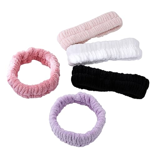 NOLITOY 5stücke Teiliges Spa Haarband Für Gesichtswaschen Und Makeup Hautfreundlich Elastisch Und Stylisch Für Damen Und Mädchen Verschiedenen Farben Erhältlich von NOLITOY