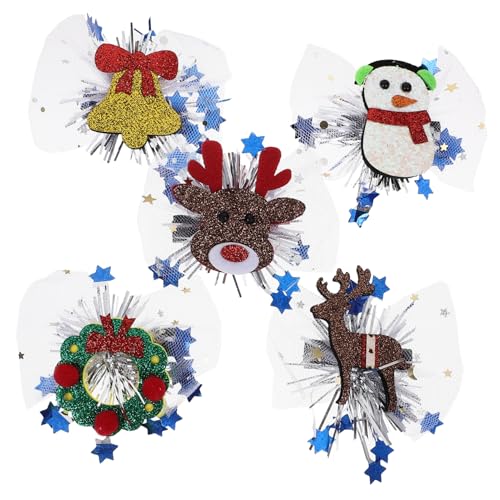 NOLITOY 5stücke Teiliges Weihnachts-haarclip Mädchen Niedliche Haaraccessoires Mit Und Glockenmotiven Für Weihnachtsfeiern Und Kostüme von NOLITOY