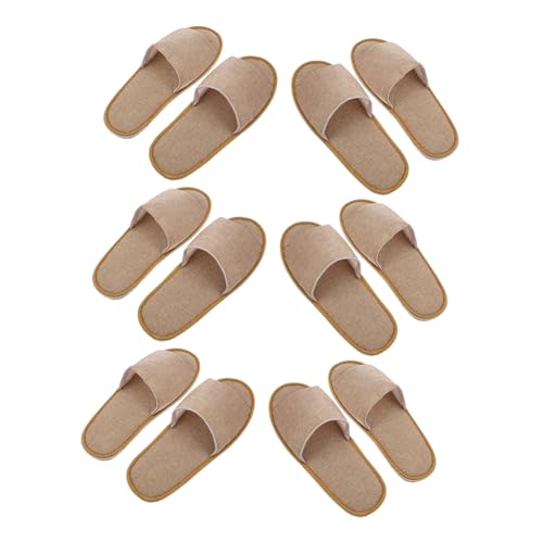 NOLITOY 6 Paare Einweg Hausschuhe für Damen und Herren Rutschfeste Atmungsaktive Tragbare Gäste pantoffeln aus Hautfreundlichem Material für Hotel Bad und Zuhause von NOLITOY