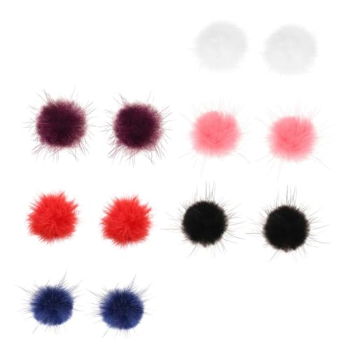 NOLITOY 6 Paare Ohrstecker Damen Mädchen Herbst Winter Plüsch Fellbommel Ohrringe Modisch Süßes Accessoire Geschenk Zufällige Farbe Zufällige Farbe von NOLITOY