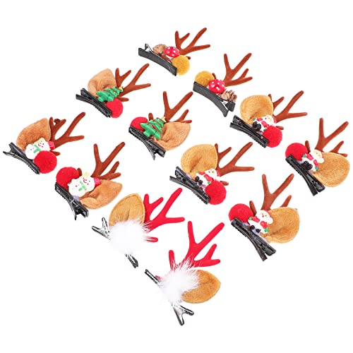 NOLITOY 6paare Niedliche Weihnachts-mizukuhorn-haarnadeln Lustige Rentierohren-haarspangen Für Festliche Haardekoration Und Party-zubehör Für Weihnachten Und Feiern von NOLITOY
