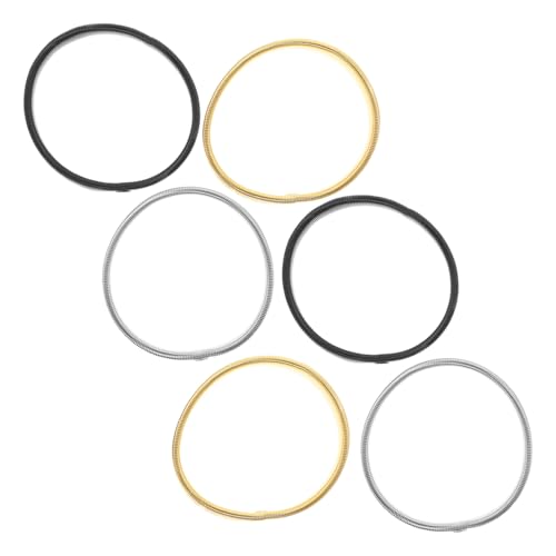 NOLITOY 6 Stück Herren Ärmelhalter Metall Armbänder Elastisch Strapazierfähige Shirt Garters in Schwarz Gold Silber für Stilvolle Hemdärmel Befestigung und Modisches Accessoire von NOLITOY