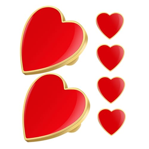 NOLITOY 6 Stück Herz Brosche Pin Emaille Anstecker für Kleidung Hüte Rucksäcke und Jacken Hochwertiger Schmuck für Besondere Anlässe und DIY Zubehör von NOLITOY