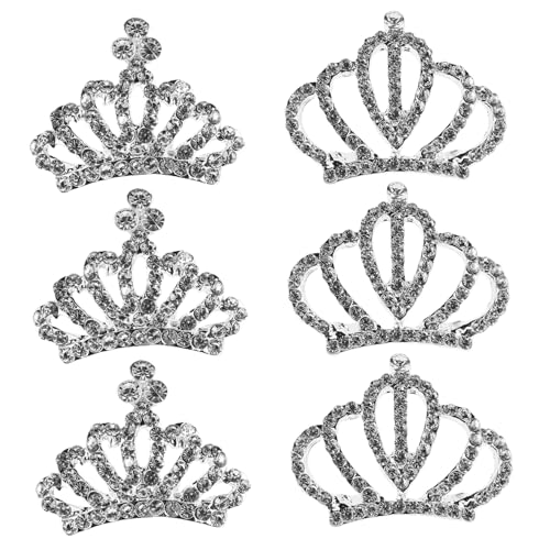 NOLITOY 6stücke Mädchen Glitzernde Mini- Für Mädchen Als Geburtstagskrone Oder Blumenmädchen-haaraccessoire Strass Kinderfreundlich Und Zu Tragen von NOLITOY