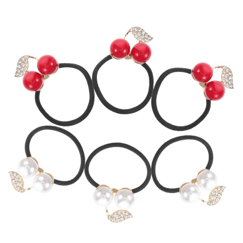 NOLITOY Neue Modische Haar-accessoires 6er-pack Haargummis Große Perlen Kirsch-stirnband Für Frauen Mädchen Teenager-mädchen Dekorativ von NOLITOY