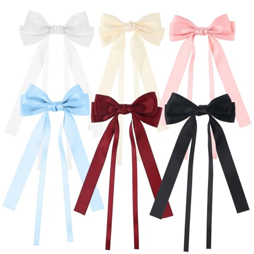 NOLITOY 6 Stück Teiliges Bunt Leichte Schleifen haarspangen aus Weichem Material für Damen Modischer Haarschmuck Alltag und Festliche Anlässe NOLITOY 6 Stück Teiliges Bunt Leichte Schleifen haarspangen aus Weichem Material für Damen Modischer Haarschmuck Alltag und Festliche Anlässe von NOLITOY