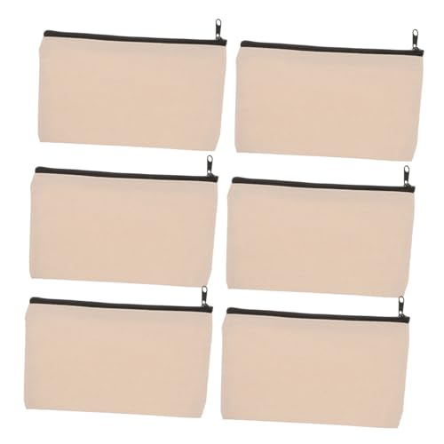 NOLITOY 6 Stück Teiliges Canvas Stiftetui mit Reißverschluss Langlebige Federmäppchen für Schüler und Lehrer Geräumige Kosmetiktasche und Schreibwaren Organizer Praktische Zufällige Farbe von NOLITOY