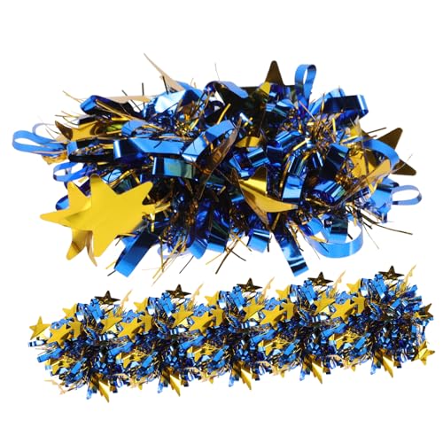 NOLITOY 6 Stück Teiliges Cheerleading Pompons Handblumen Glitzer Pompoms für Tanz Sport Party Kindergarten Team Spirit Blau Gold von NOLITOY