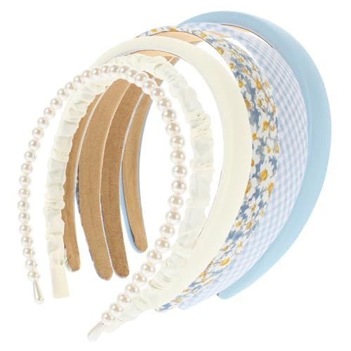 NOLITOY 6 Stück Teiliges Damen Haarband Leichte Bequeme Stirnbänder in Blau Vielseitiges Haaraccessoire für Kurze Lockige und Glatte Haare für Party Sport und Alltag von NOLITOY