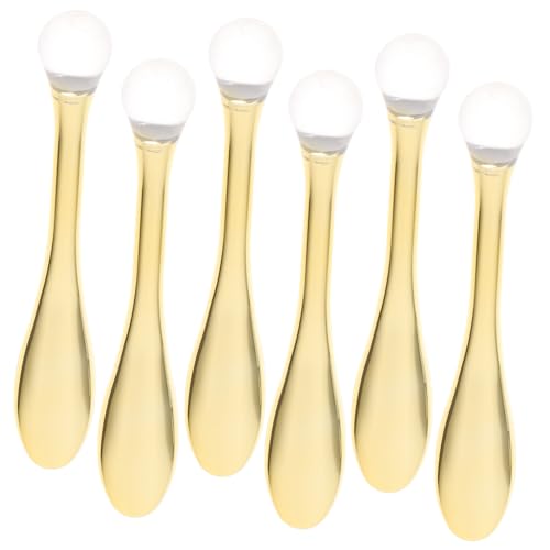 NOLITOY 6 Stück Teiliges Gesichtsmassage Löffel aus Langlebigem Material Multifunktionaler Make up Augenmassage stick Kompakt und Handlich für Augenpflege und Gesichtscreme Goldenes von NOLITOY