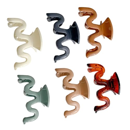 NOLITOY 6 Stück Teiliges Große Wellenförmige Haarklammern Farbenfrohe Rutschfeste Haarspangen für Damen Geeignet für Dickes und Dünnes Haar Stabiler Langlebige Haarclips von NOLITOY