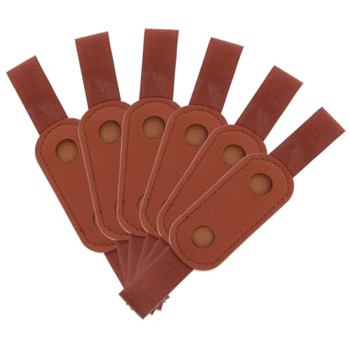 NOLITOY 6 Stück Teiliges Leder Stifteetui mit Elastischem Band Einzelner Federmäppchen für Notebooks PU Material Stifthalter Robust Elegant für Schule und Büro von NOLITOY