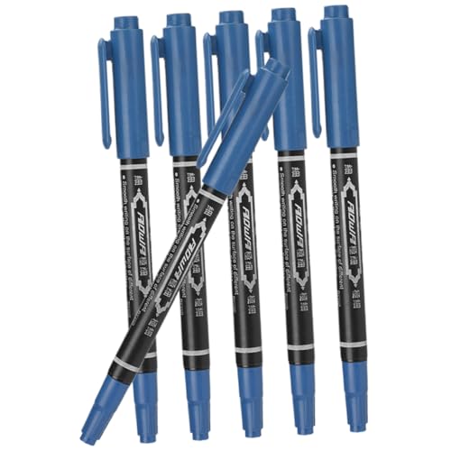 NOLITOY 6 Stück Teiliges Microblading Augenbrauenstift mit Feiner und Breiter Spitze Langlebige Tattoo Make Up Marker für Präzise Augenbrauenpositionierung Professionelle Einfach zu von NOLITOY