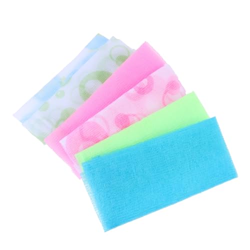 NOLITOY 6 Stück Teiliges Nylon peeling handtuch Doppelseitig Extra Lang Sanftes Rücken peeling Exfolierendes Duschtuch für Gründliche Hautreinigung Geeignet für Erwachsene Verschiedene von NOLITOY