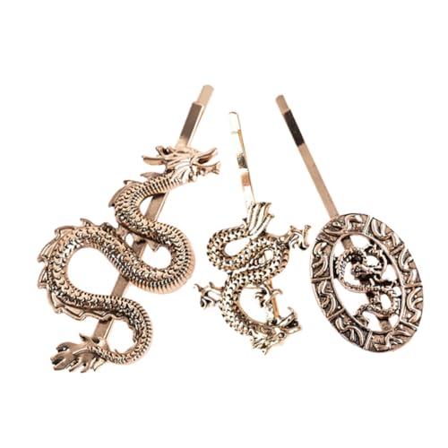 NOLITOY 6 Stück Teiliges Retro Punk Metal Drachen Haarklammer Goldfarbene Haarklammern für Damen und Teens Haarschmuck Clips für Halloween Cosplay Party und Vielseitige Frisuren von NOLITOY