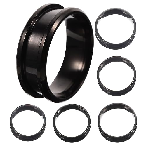 NOLITOY 6stücke Teiliges Aus Edelstahl Mit Rillen Für Finger Blank Poliert Diy-ringe Zur Schmuckherstellung Langlebig Und Rostfrei von NOLITOY
