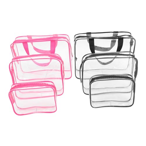 NOLITOY 6 Stück Teiliges Transparentes Reise kosmetiktaschen Leicht und Kompakt Vielseitige Organizer für Toilettenartikel Make up und Kleine Utensilien für Urlaub Gym und Alltag von NOLITOY
