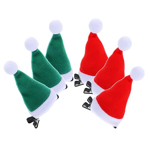 NOLITOY 6stücke Weihnachtsmützen Haarklammern Santa Hut Haarclips Für Mädchen Weihnachts Haarschmuck Für Feste Und Partys Robuste Und Bequeme Haaraccessoires von NOLITOY