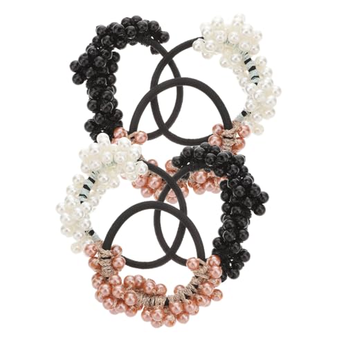 NOLITOY 6stücke Perlen-haarschmuck Haargummis Haarringe Haarperlen Perlen-haar-krawatten Für Frauen Und Mädchen Geeignet Für Hochzeiten Partys Und Alltag von NOLITOY