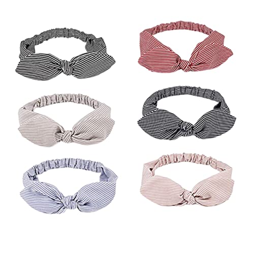 NOLITOY 6st Gestreifte Kopfbedeckung Haarbänder Für Damen Make-up-stirnband Elastische Haarbänder Spa-stirnband Spa-haarband Make-up-zubehör Haarband in Hasenform Handtuch Stirnband von NOLITOY