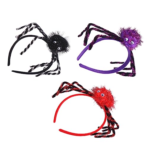 NOLITOY 6st Halloween Plüsch Spinne Stirnband Halloween-haarreifen Halloween Schwarze Stirnbänder Spinnen-cosplay Spinnen-stirnband Für Frauen Kleinkind Mode Kunststoff Spinnen-outfit von NOLITOY