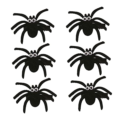 NOLITOY 6st Kinder Haarspangen Spinnenhaarzusatz Strass Haarspange Spinnenspange Süße Haarspange Teufel Horn Haarspange Natürliche Haarspange Ins Spinnenhaarnadel Halloween Kopfbedeckung von NOLITOY