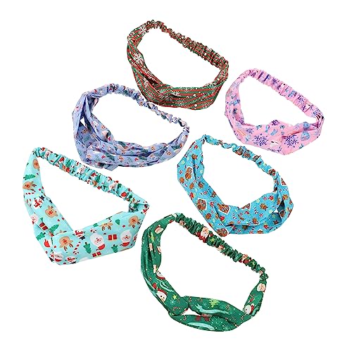 NOLITOY 6stücke Teiliges Weihnachts-stirnband Elastischem Material Modische Haarbänder Für Frauen Für Sport Und Festliche Anlässe Verschiedene Muster Und Designs Rutschfest Und von NOLITOY