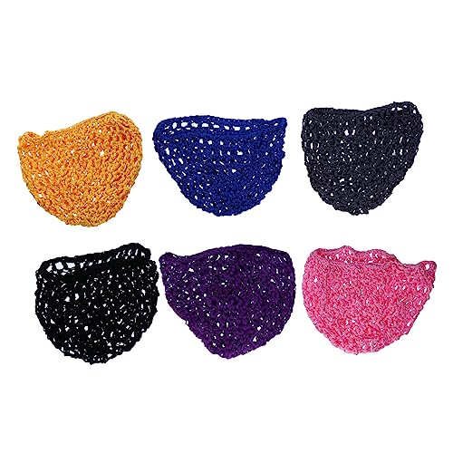 NOLITOY 6stücke Crocheted Snood Haarnetz Atmungsaktive Schlafmütze Für Damen Handgefertigte Netzkappe Zufälligen Farben Für Bad Und Schlaf von NOLITOY