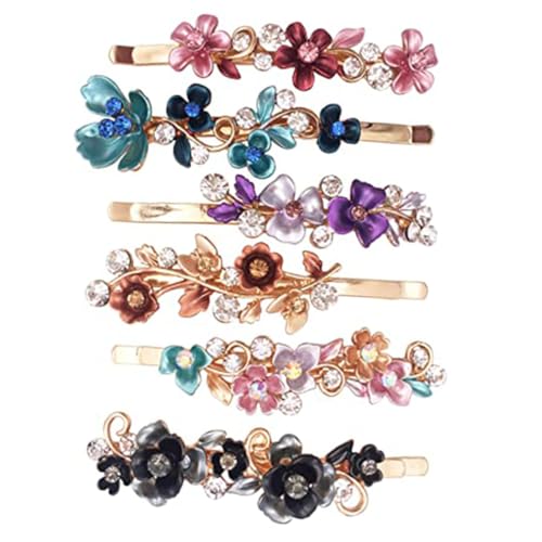 NOLITOY 6stücke Teiliges Blumen-haarspangen Für Frauen Metall-haarclips Vintage-design Dekorative Haaraccessoires Für Verschiedene Anlässe Robust Und Stabil Für Hochzeiten Und von NOLITOY