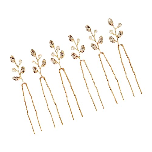NOLITOY 6stücke U-förmige Haarnadeln Mit Strasssteinen Handgefertigter Brautschmuck Für Hochzeiten Und Besondere Anlässe Haaraccessoire Für Bräute Und Hochzeitsgäste von NOLITOY