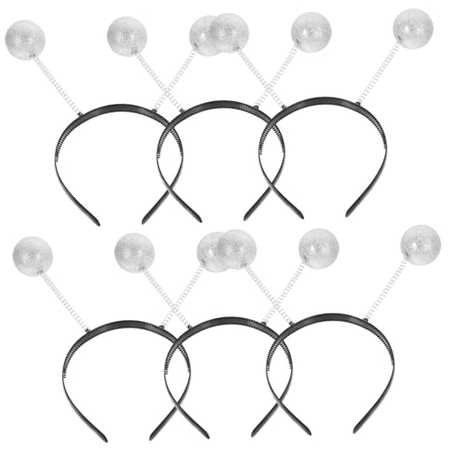 NOLITOY 6stücke Weihnachtskugel Kopfschmuck Haarreif Party Accessoire Weiß Satin Weihnachtskugeln Weiß von NOLITOY